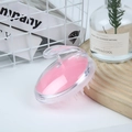 Pink scalp massage brush with transparent handle for hair washing and soothing - Crystal Pink