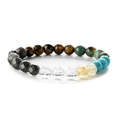 Bracciale in pietre naturali ametista e occhio di tigre sfaccettato da 8mm con elastico - Sfaccettato / Colorato Sfaccettato