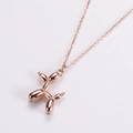 Collana minimalista con ciondolo a forma di cane palloncino in oro rosa - Oro rosa