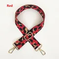 Adjustable leopard print bag strap in red and black with gold metal hooks - Gold Hook / Red