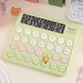Calculatrice mécanique vert clair avec écran 12 chiffres et touches couleur macaron - Vert RZ-821 Silencieux