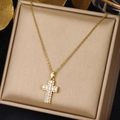 Gold - Minimal Pave Cross (0391)