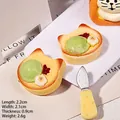 Miniatur Katzen-Toast Eiscreme Harzanhänger für DIY Handwerk und Puppenhaus Zubehör - Matcha Katze Keks