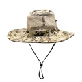 Digital desert camo outdoor sun hat with breathable mesh panels and windproof cord - M(56-58cm) / Camouflage Khaki