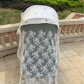 Mosquitera para cochecito con bordado de zanahoria blanca y malla de encaje floral - Cubierta de Cochecito con Patrón de Olivo / 130*100CM