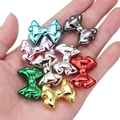 Colorful acrylic bow beads with metallic finish for DIY jewelry and phone chain making - 22*29mm / Random Mixed Colors