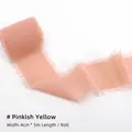 Frayed edge chiffon ribbon in yellow pink, 4cm width for floral gift wrapping - Champagne Pink / 4cm*5m/Roll