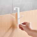 Portable white metal double desk hook for school bags with U-shaped non-slip design - Over Door Style / White