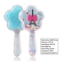 Blue flower shaped transparent hair brush with Eiffel Tower and pink bow design - Flower Shape Blue Eiffel Tower