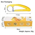 Bright yellow stainless steel banana slicer and its color box packaging set - Yellow