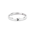 Verstellbarer S925 Silberring mit Bergrelief und Mondsichel-Design für Paare - Einstellbar Offen / Mondmuster Damen