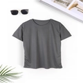 Men's dark grey casual fitness t-shirt with fine fabric texture on white background - XS / Dark Gray