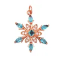 Rose gold snowflake pendant with sky blue marquise stones and white crystal accents - Grey M846657-6