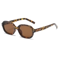 Classic tortoise shell sunglasses with dark brown lenses and silver double-dot accents - Tortoise Tea