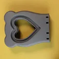 Grey heart-shaped stainless steel sandwich cutter mold with ergonomic hand guard design - Heart Grey