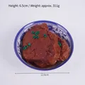 Modelo realista de cerdo estofado en cuenco de porcelana, diámetro de 12,6 cm - Carne Braseada Grande