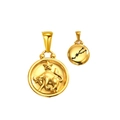 Gold plated stainless steel Taurus zodiac charm with bull relief and star details - Taurus (SP343G-2)