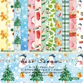 Christmas themed 6x6 inch scrapbook paper pad with 12 watercolor holiday patterns - R2312 24 Sheets