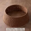 Brauner handgeflochtener Weihnachtsbaum-Ständer, 75cm Naturkorb für Baumschmuck - Boden 75cm / Rundes Papierseil Dunkelbraun (75cm)