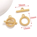 Golden wheat-textured stainless steel OT toggle clasp for DIY jewelry sets (20x18mm) - Style K / Gold