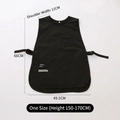 Waterproof black canvas art apron with tool pockets for height 150-170cm in flat view - One Size Vest Apron - Black (Height 150-180cm)