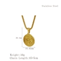Goldene Horusauge Edelstahl-Halskette mit Anhänger inklusive Größen- und Maßangaben - Gold