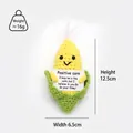 Handmade crochet positive corn with inspirational card measuring 12.5cm in height - Corn