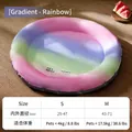 Cama refrescante redonda arcoíris para perros y gatos en degradado rosa y azul - S / Redondo / Arcoíris