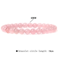 Minimalist 6mm natural pink stone bead elastic bracelet with a 19cm circle length - Pink Quartz (FD6824) / 6mm/19cm