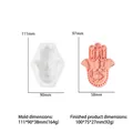 Hamsa Hand siliconen mal voor DIY bloemenkaarsen en harsgieten inclusief de afmetingen - Hamsa Hand