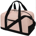 Rosa-schwarze 14-Zoll Mini-Sporttasche mit verstellbarem Gurt und Fronttasche - 35.56x20.32x20.32cm / Hellrosa