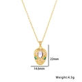 Golden snake head pendant with purple amethyst gems and zircon crystal accents - Snake Head Design Gold Necklace (8918) / Gold