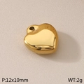 Polished golden stainless steel 3D heart pendant 12x10mm jewelry accessory - 3D Heart Style(KLJ6355-Z)