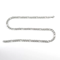 Macro detail of silver Figaro chain showing polished metal texture and lobster clasp - 2.0mm x 55cm / Silver