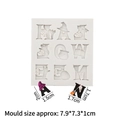 Halloween silicone letter mold with witch hat and pumpkin details for cake decorating - 7#-HALLOWEEN Letters / Gray
