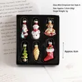 Set of 6 colorful hand-painted glass Christmas ornaments including Santa and Snowman - Style A (Set of 6)