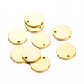 Polierte goldene Edelstahl-Rundanhänger mit Einloch für DIY-Schmuckherstellung - 12mm / Gold