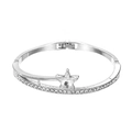 Bracelet élégant en argent avec breloque étoile en cristal et finition métallique - 3032