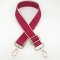 3.8cm adjustable rose red woven shoulder strap with beige edges and gold metal buckles - Rose Red with Beige Edge / Silver Hardware