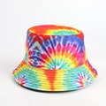 Reversible tie-dye bucket hat with colorful 3D firework pattern and sun protection - M (56-58cm) / Multi-Color Tie-Dye