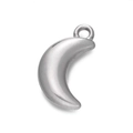 Silver crescent moon pendant in polished stainless steel with top bail for DIY jewelry - Steel 537# Crescent Moon / 8*14.5mm