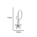 Silver star drop earrings with cubic zirconia pendant and size measurements 1.59cm - 23# Silver