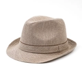 Chapeau Panama classique en paille marron clair avec ruban pour les vacances d'été - M (56-58cm) / Kaki
