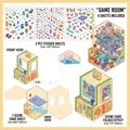 DIY 3D gaming room scene stickers set with 3 PET sheets and a foldable cardboard backdrop - Gaming Room