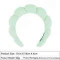 Soft light green puffy towel headband 17x18x4cm thick velvet sponge hair accessory - Terry Cloth Headband / Pale Green