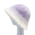 Cappello a secchiello in peluche sfumato dal bianco al viola chiaro per l'inverno - 55-58cm (Regolabile) / Sfumato Viola Chiaro