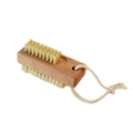 Dual-sided beech wood nail brush with natural bristles and hanging jute loop - Beech Wood Oiled Sisal Nail Brush