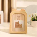 Cadre photo 7 pouces oreilles d'ours en bois clair avec impression chaleureuse - Ours de Couleur Claire