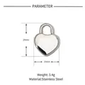 Detailed parameter display showing dimensions of the heart lock and angel wing pendant - VG572-Silver Heart Padlock