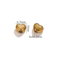 Golden stainless steel heart beads for DIY jewelry making, 6.5x5mm with 2mm hole size - Style C / 6.5x5mm / Gold